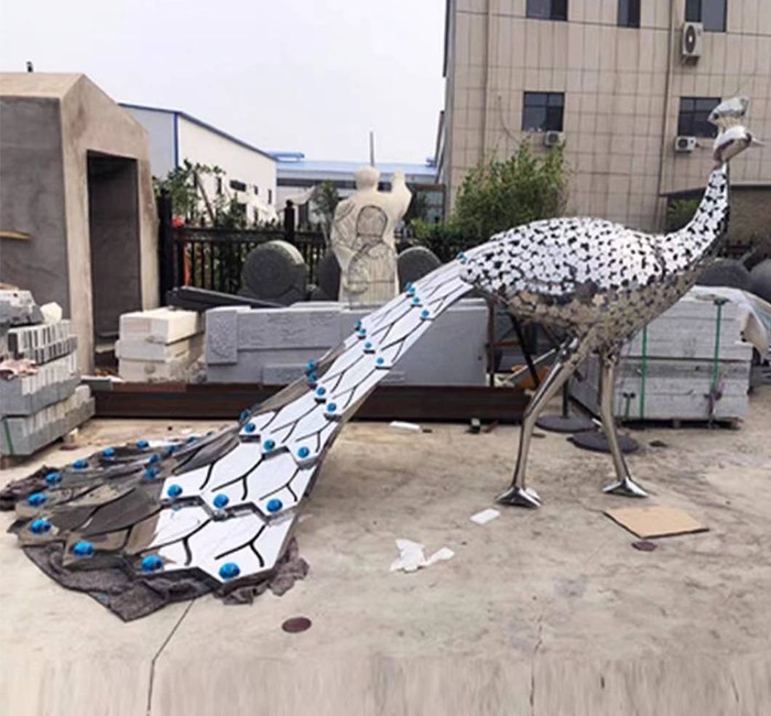 孔雀不锈钢雕塑 材质环保 配合验收图1