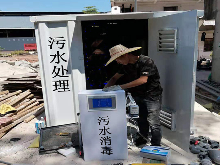 养殖场污水处理设备安装调试运行中